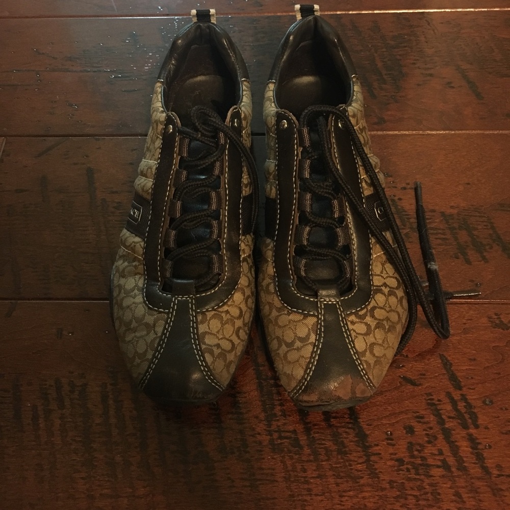 Brown Coach tennis shoes