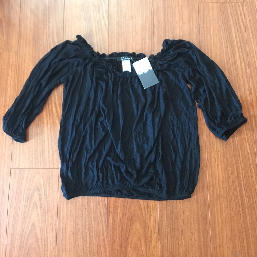 Urban X - Black Peasant Top