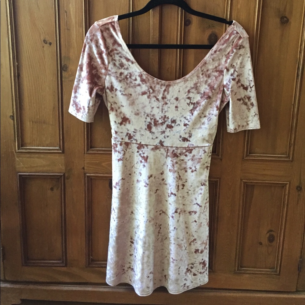 Pink velvet urban outfitters dress
