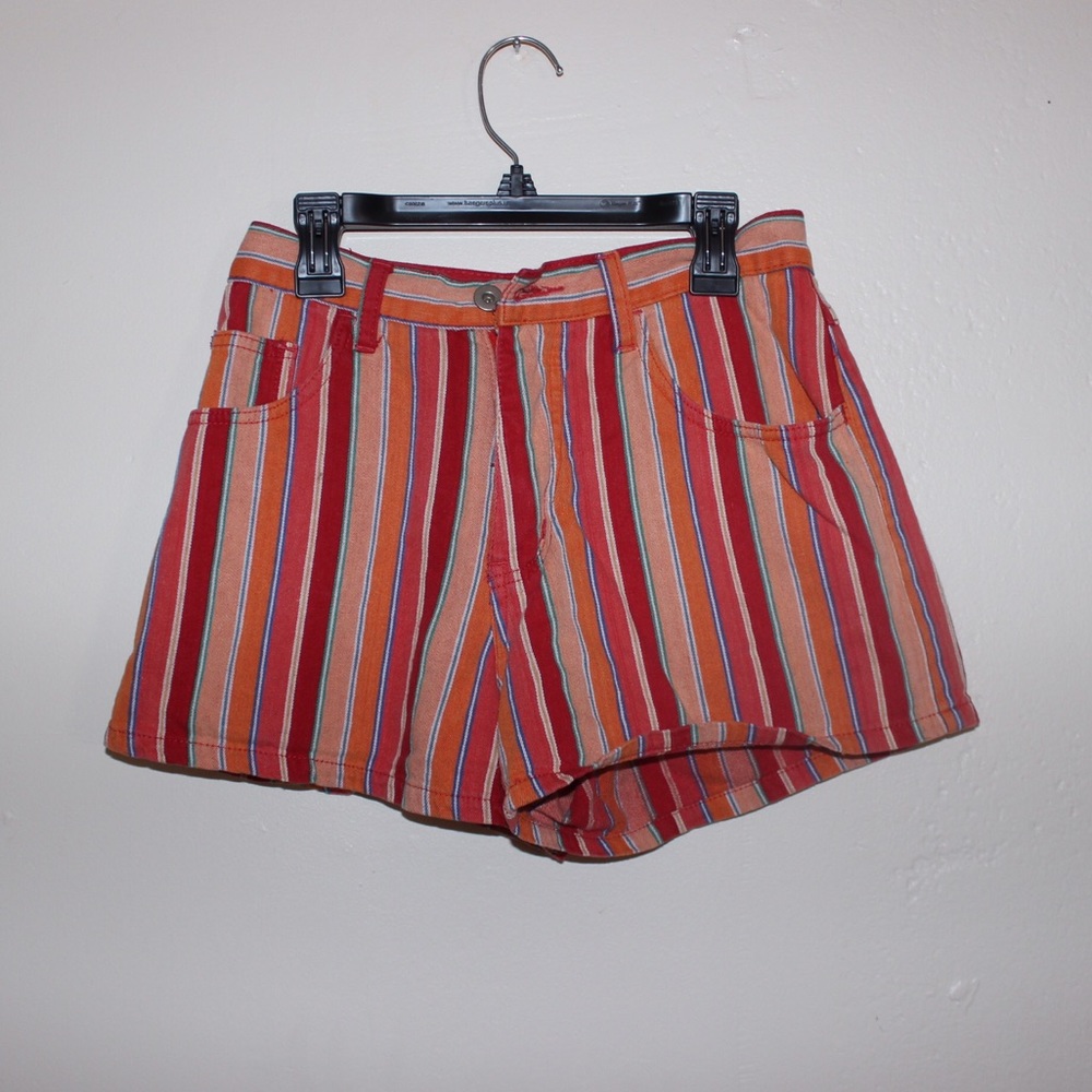 70's Vintage High Wasted orange  Stripe Shorts