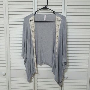 Gray Flowy Cardigan
