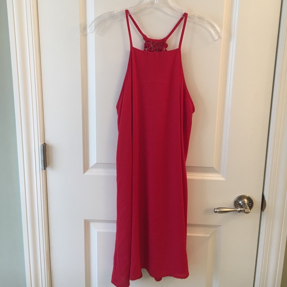 Red tank top dress with very cute back detail!!