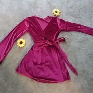 Wine velvet dress