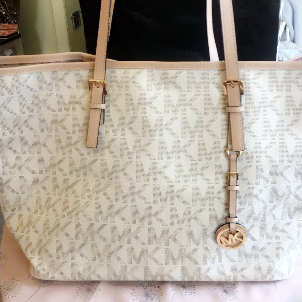 Authentic Micheal Kors White Logo Purse