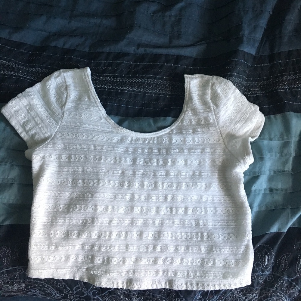 White lace crop top