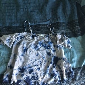 Blue and grey marble tank top