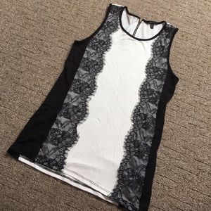 Lace detail Top with back 1/4 zip detail.