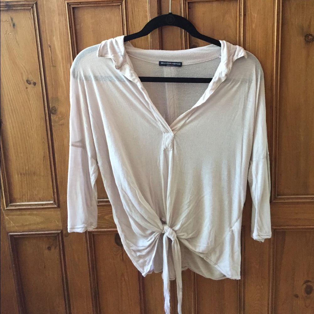 Blush brandy melville tie top