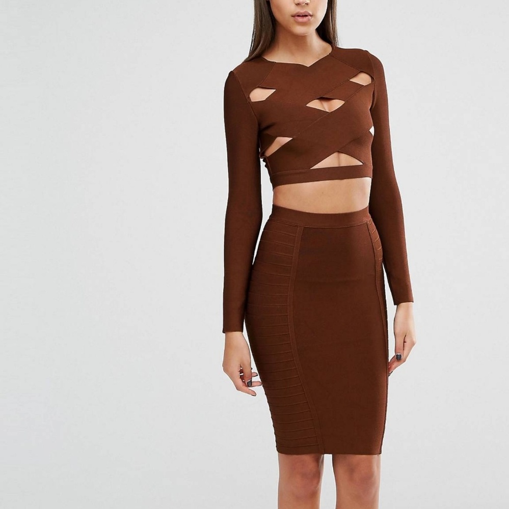 Asos Chocolate Bandage Cut Out Set