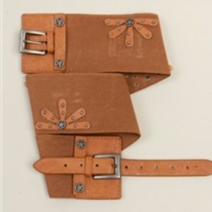 Cognac Double Buckle Waist Belt