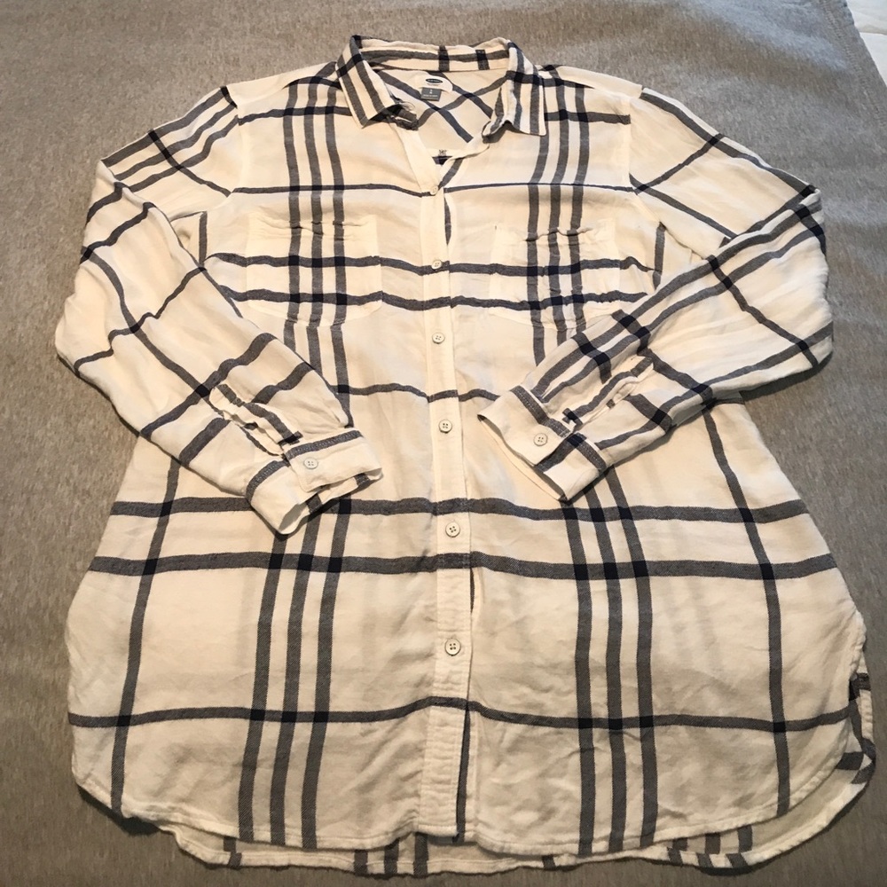 Navy and White Button Down - Old Navy