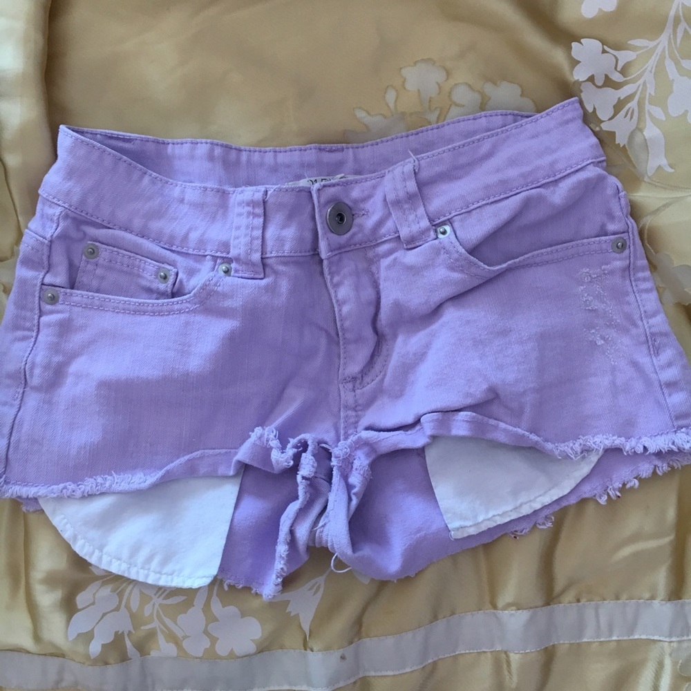 Lilac Denim Shorts