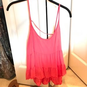 Babydoll style tank top with open back