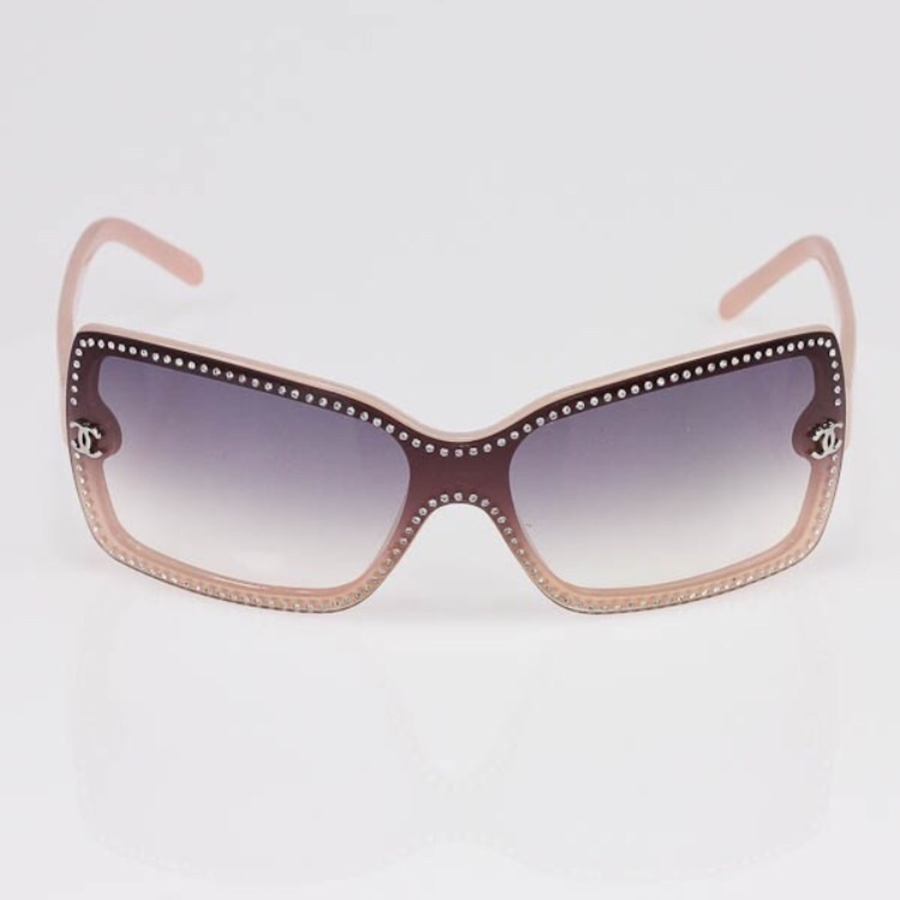 Chanel Pink Swarovski Crystal Sunglasses - 5065B