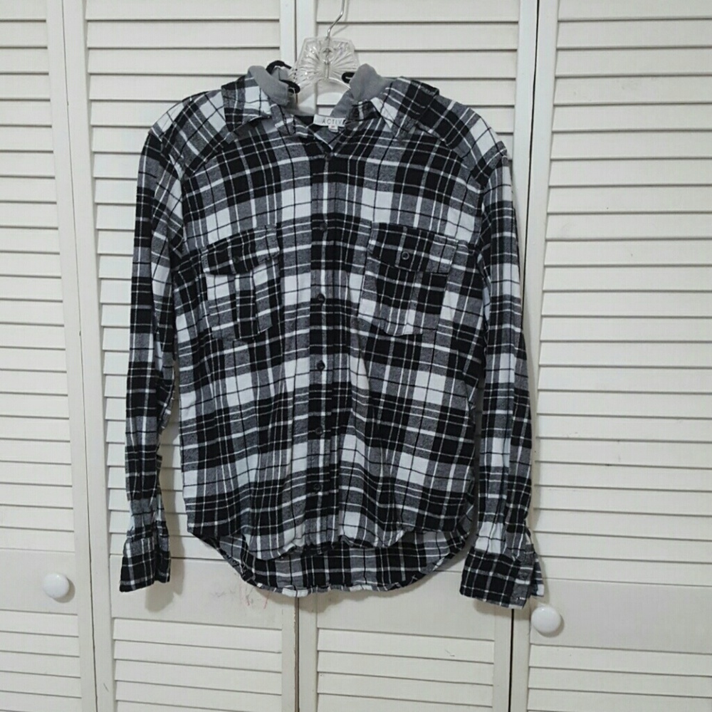 Hooded Checkered Flannel (Detachable Hood)