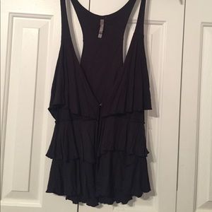 Black Ruffle Vest