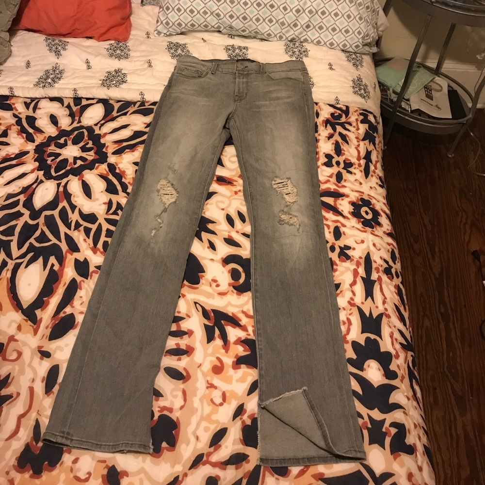 Distressed jbrand grey denim jeans! NEVER WORN