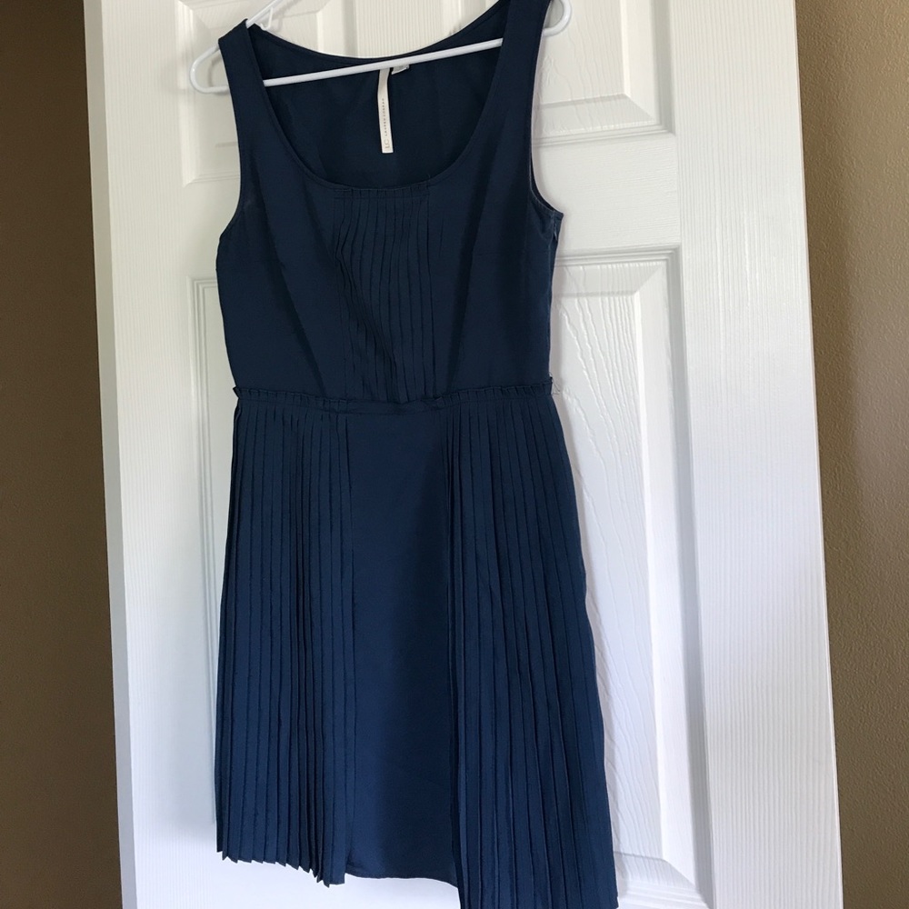 Lauren Conrad Pleated Scoop Neck Teal Dress
