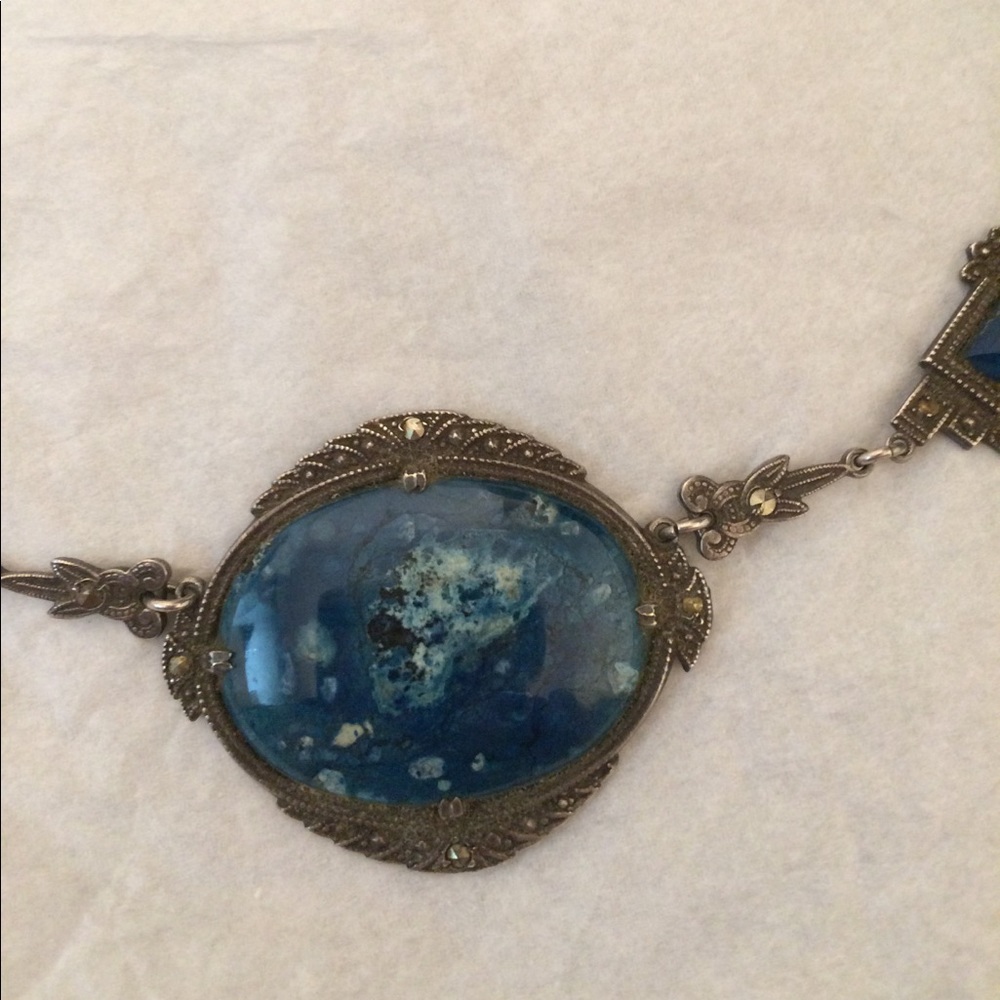 Antique necklace of dyed jasper - Picture 2 of 5