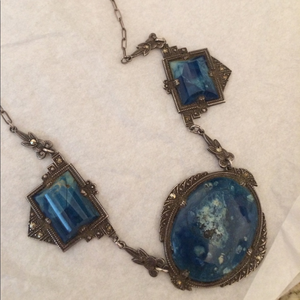 Antique necklace of dyed jasper - Picture 4 of 5