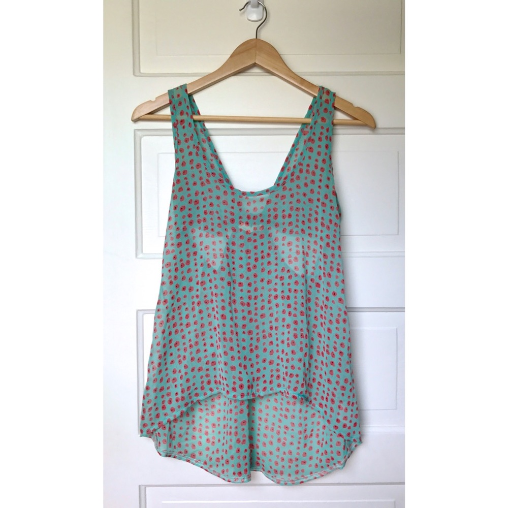 Floral Print Tank with Cutout Detail