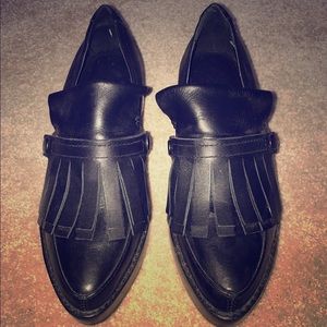 Tibi Black Leather Loafers