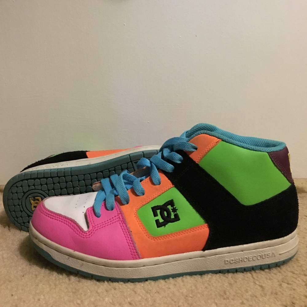 Multi-colored DC 'skater' sneakers
