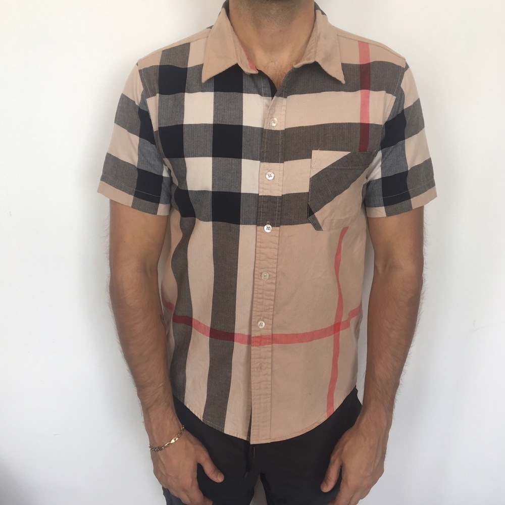 burberry brit short sleeve button up -sz M
