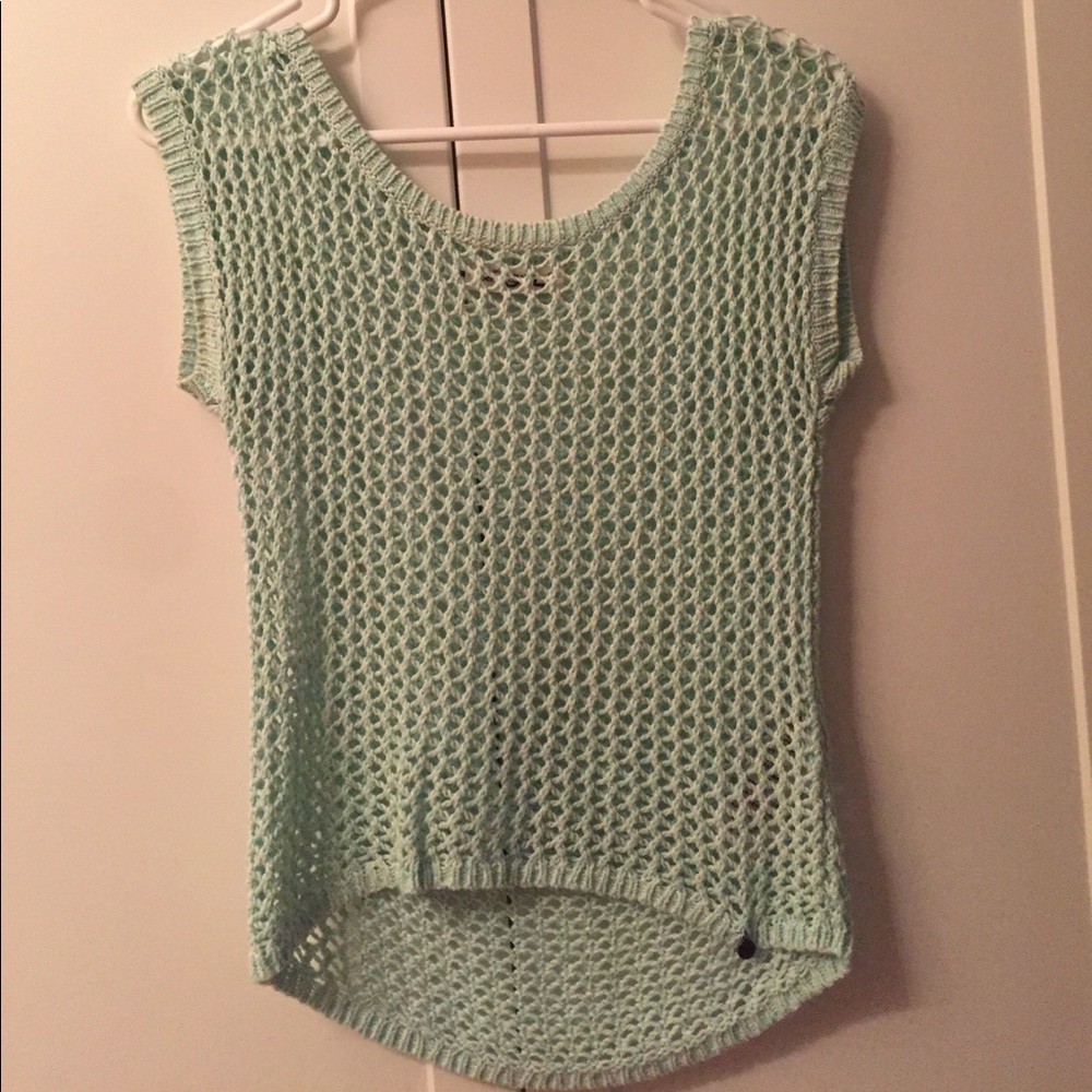 Short Sleeve Mint Crochet Short Sleeve