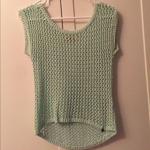 Short Sleeve Mint Crochet Short Sleeve