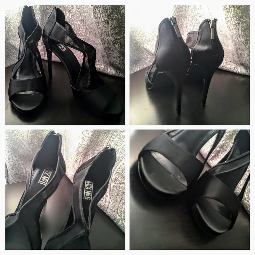 Mix No6 Black Sandal Heels