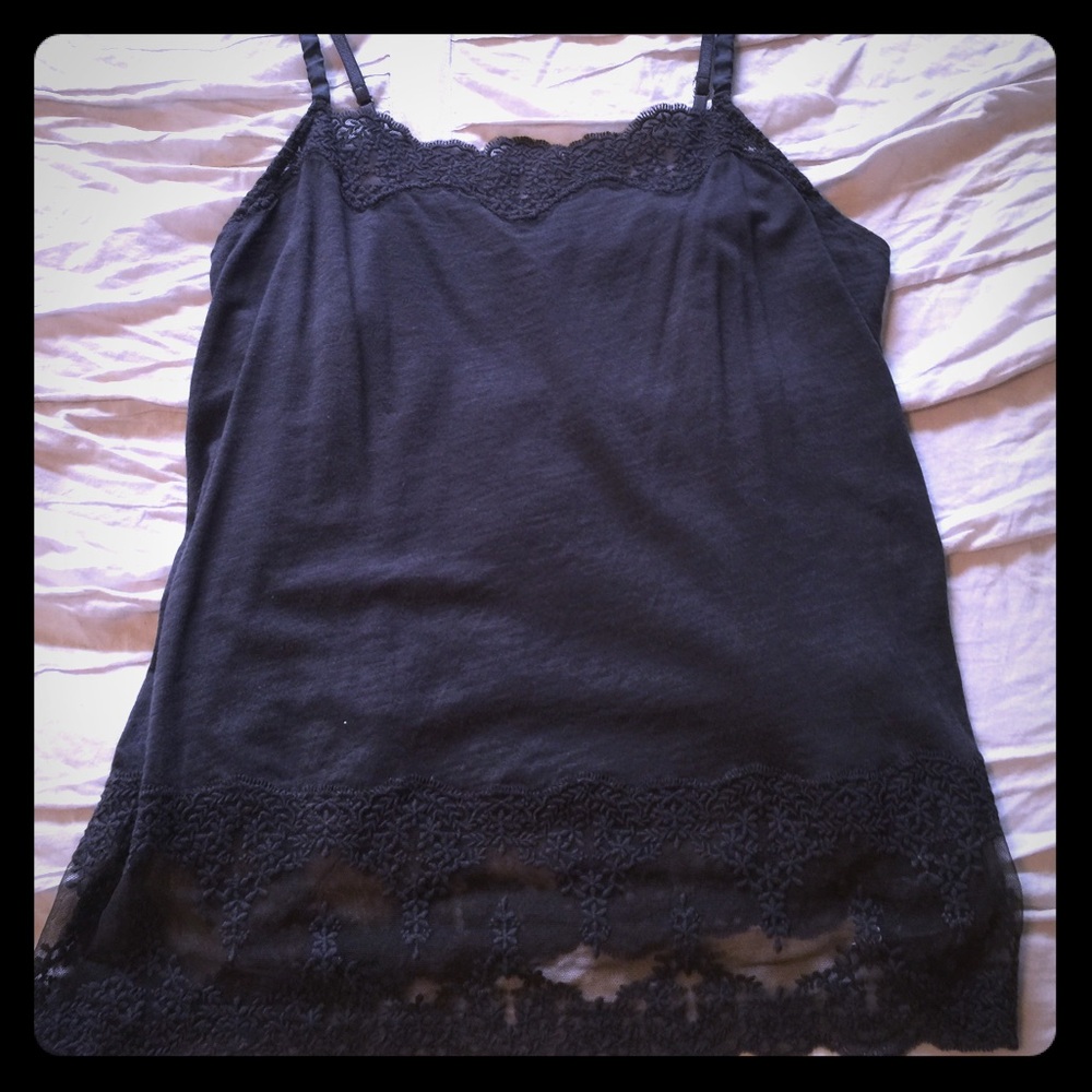 Gray AE lace tank