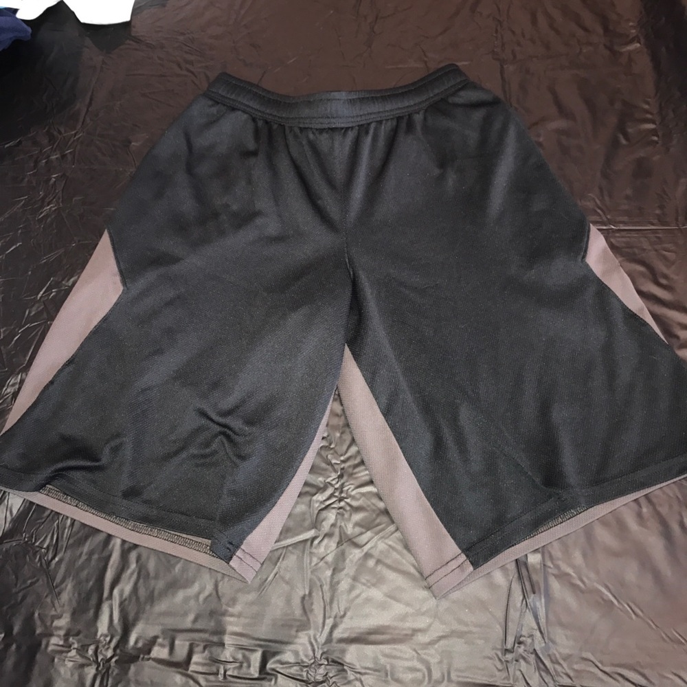 Youth boys grey and black Under Armour shorts