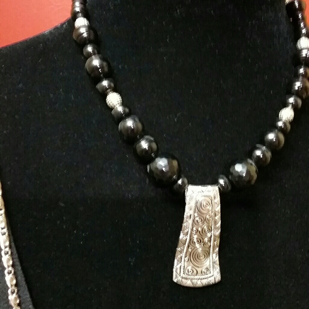 Black and silver necklace