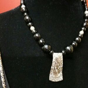 Black and silver necklace
