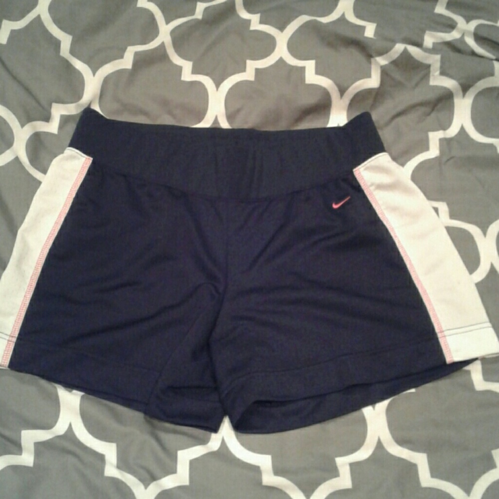Nike navy blue, pink and white workout shorts!