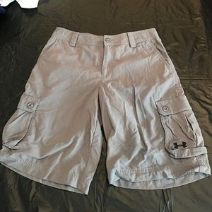 Youth boys Under Armour grey cargo shorts