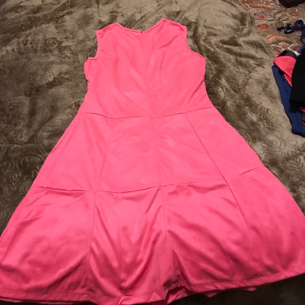 Small petite pink suede dress