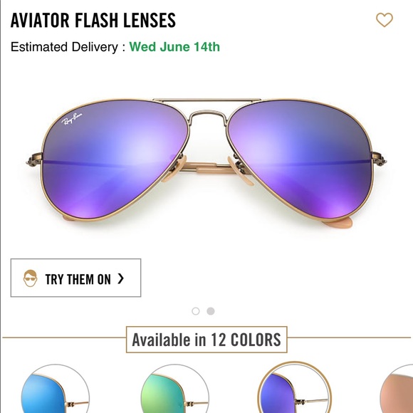 Ray-Ban Aviator Flash Lenses - Violet