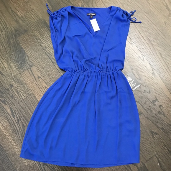 NWT Express Royal Blue Casual Dress - Picture 2 of 6