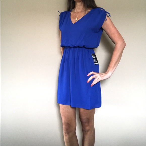 NWT Express Royal Blue Casual Dress - Picture 6 of 6