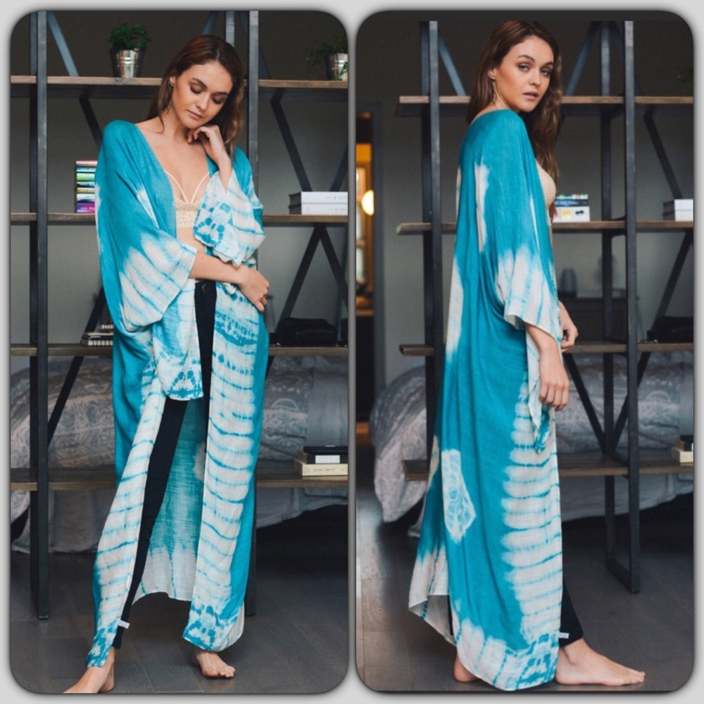 💥HOTSALE💥Tie Dye Kimono Swim Cover Up sold - Picture 4 of 4