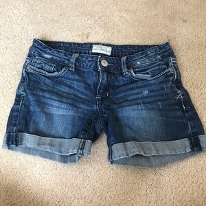 Dark wash jean shorts