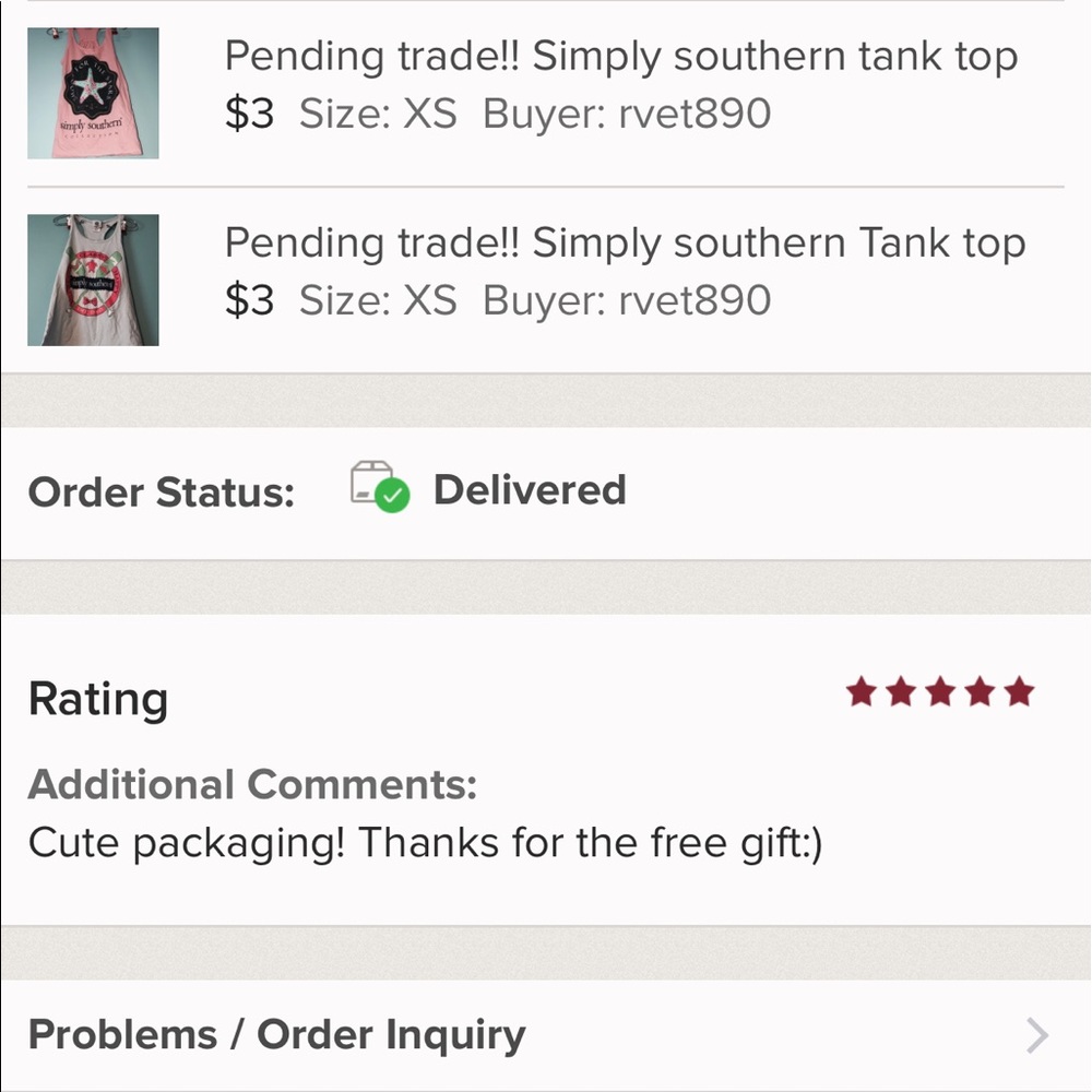 Trade feedback