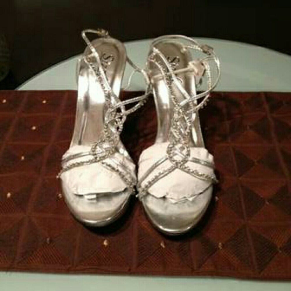COLORIFFIC SILVER PROM SHOES