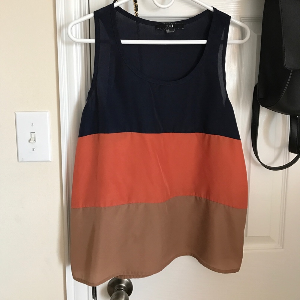 Forever21 Color Blocked Top