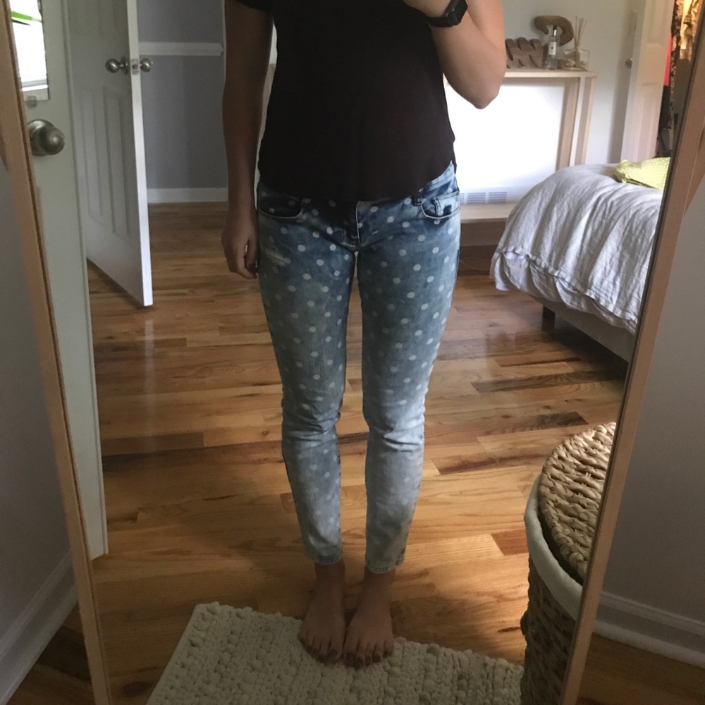 Polka dot Zara jeans