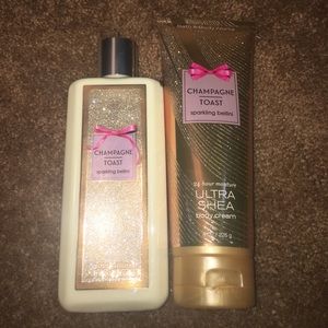 Champagne toast lotion and 24 hr moisturizer