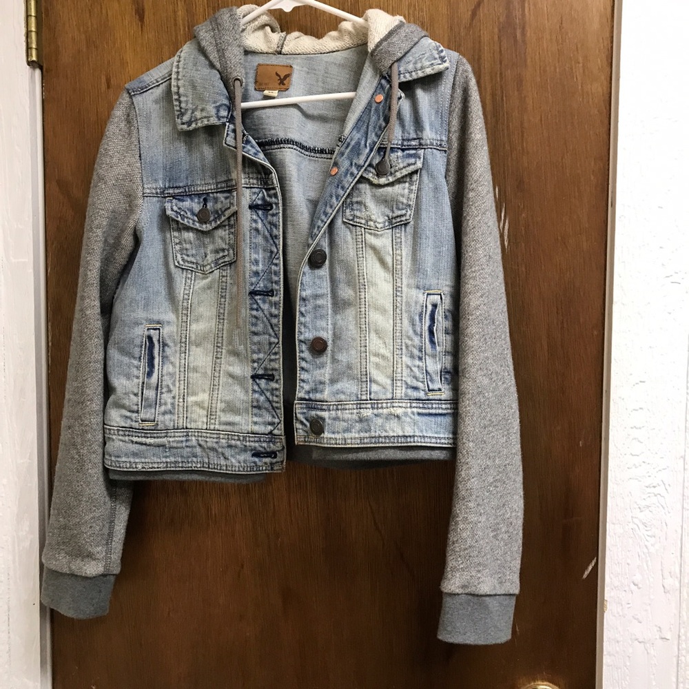 American Eagle Denim sweatshirt jacket