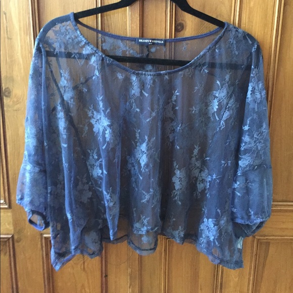 Blue lace Brandy Melville blouse - Picture 1 of 2